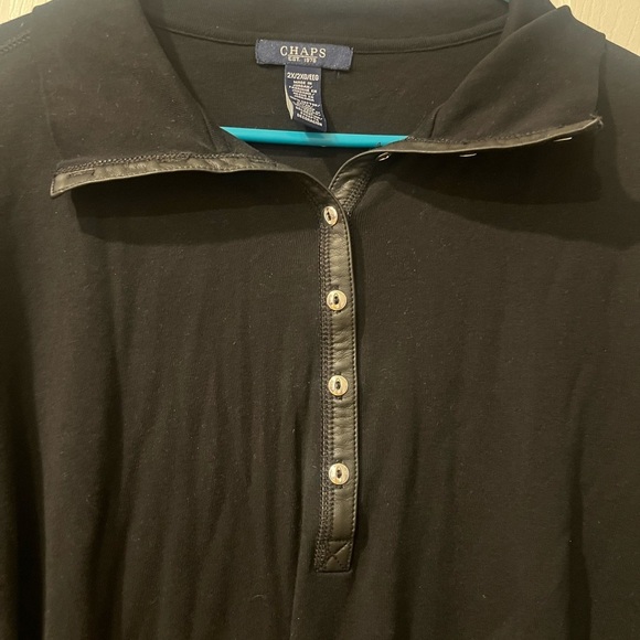 Chaps Black Long Sleeve Button Up T-Shirt - Size 2X - Picture 3 of 5